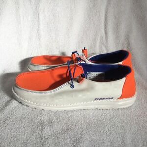 Hey Dude Wendy Florida Gators Shoes Womens 11 White Orange Loafers 41332-127